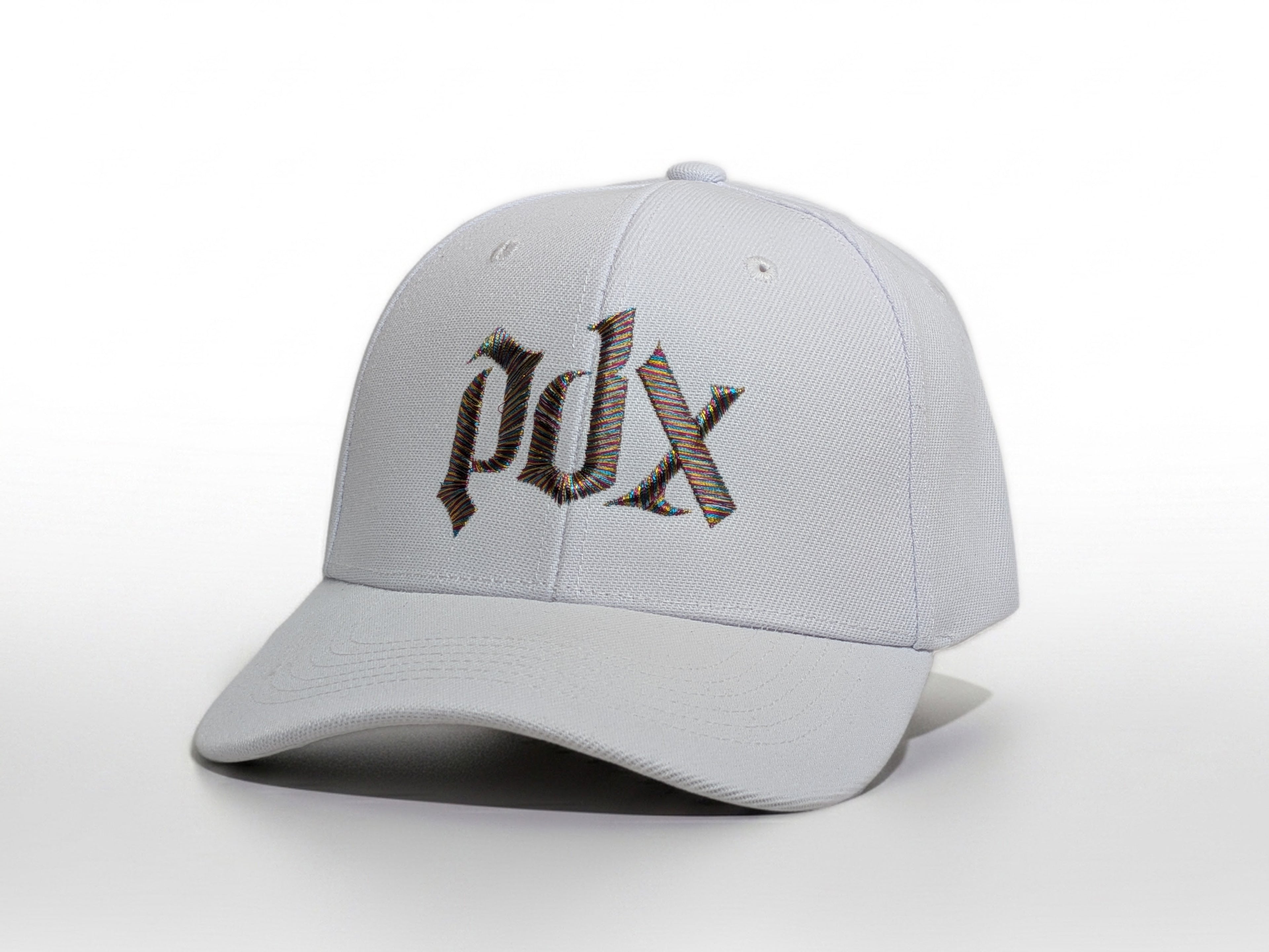 Portland Fire Metallic Thread PDX Pride Hat (White Baseball Cap)